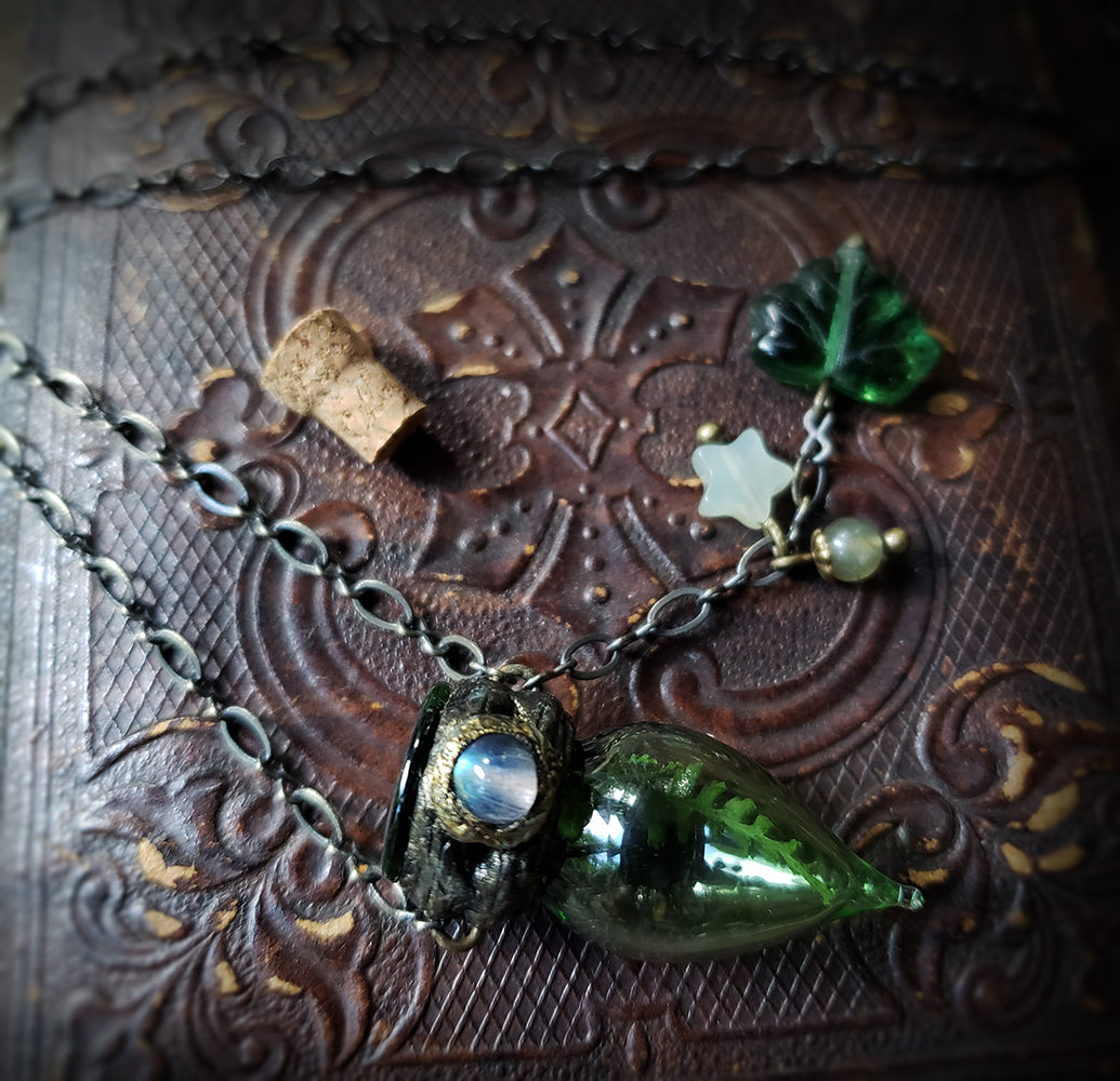 Fern Vessel Labradorite Amulet