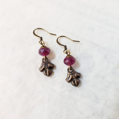 fleur earrings : fluorite & antiqued bronze