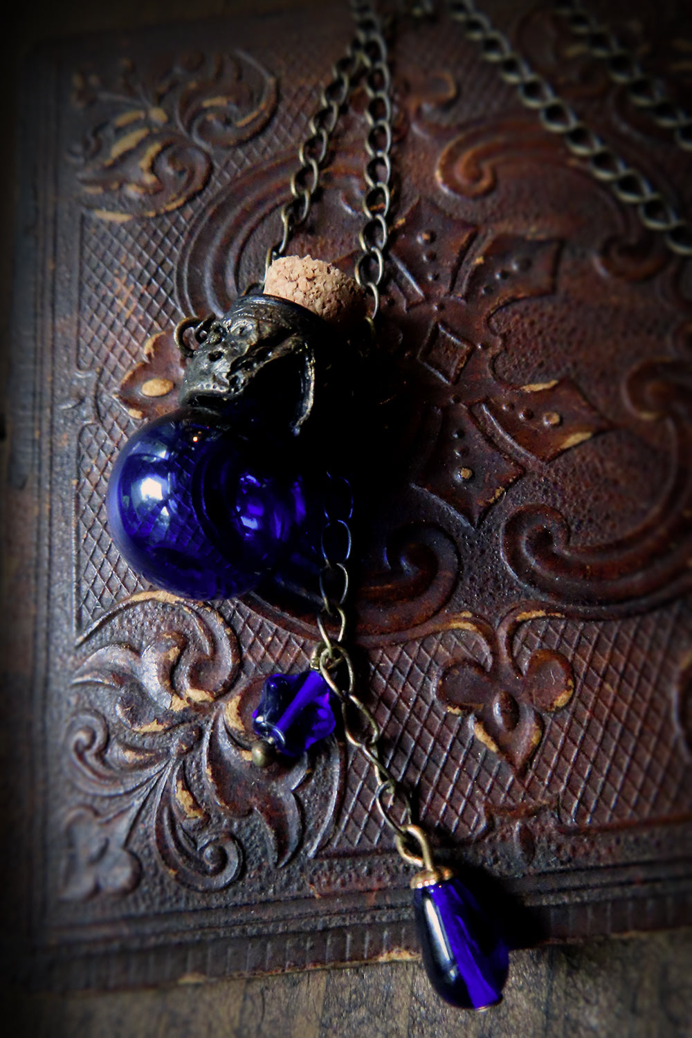 Gloriana ~ Cobalt Gothic Arch Vessel Amulet