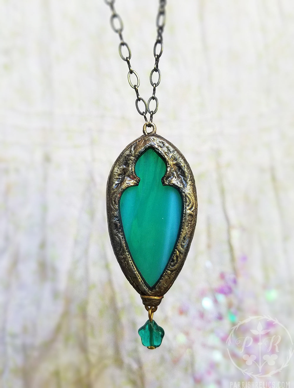 Hi'iaka's Arch ~ Opalescent Stained Glass Amulet
