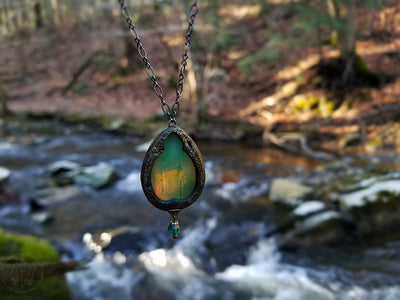 Overture Arch ~ Iridescent Stained Glass Amulet