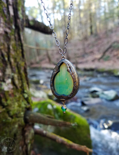 Overture Arch ~ Iridescent Stained Glass Amulet