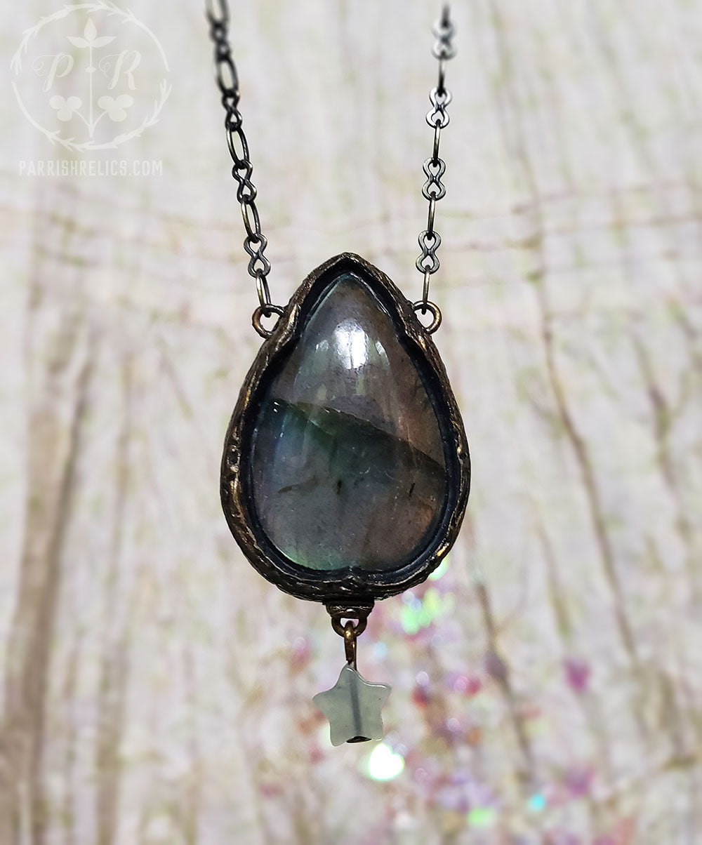 Lab Amulet Avalon ~ Labradorite & Star Gothic Arch Amulet – Parrish Relics
