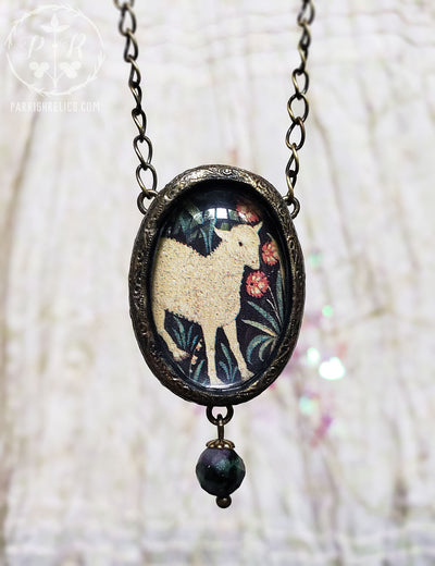 Little Lamb ~ Medieval Tapestry Pictorial Shrine Amulet