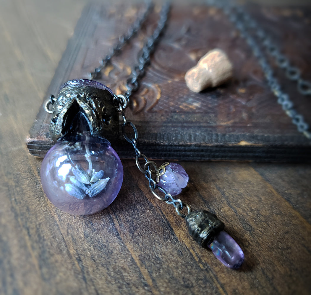 Ianthe's Arch ~ Amethyst, Ametrine & Lavender Glass Vessel