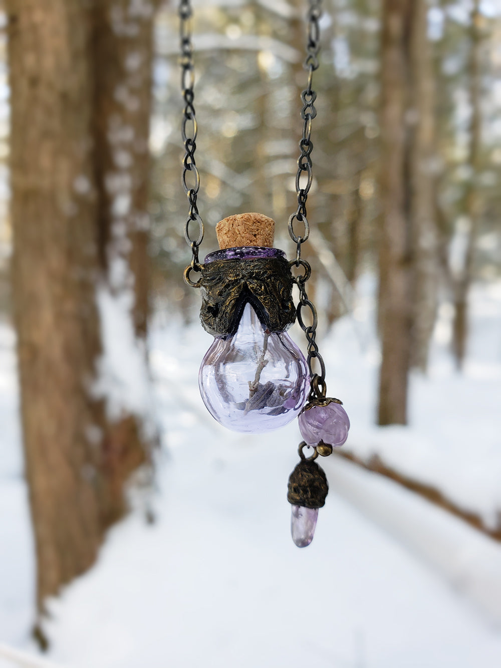 Ianthe's Arch ~ Amethyst, Ametrine & Lavender Glass Vessel