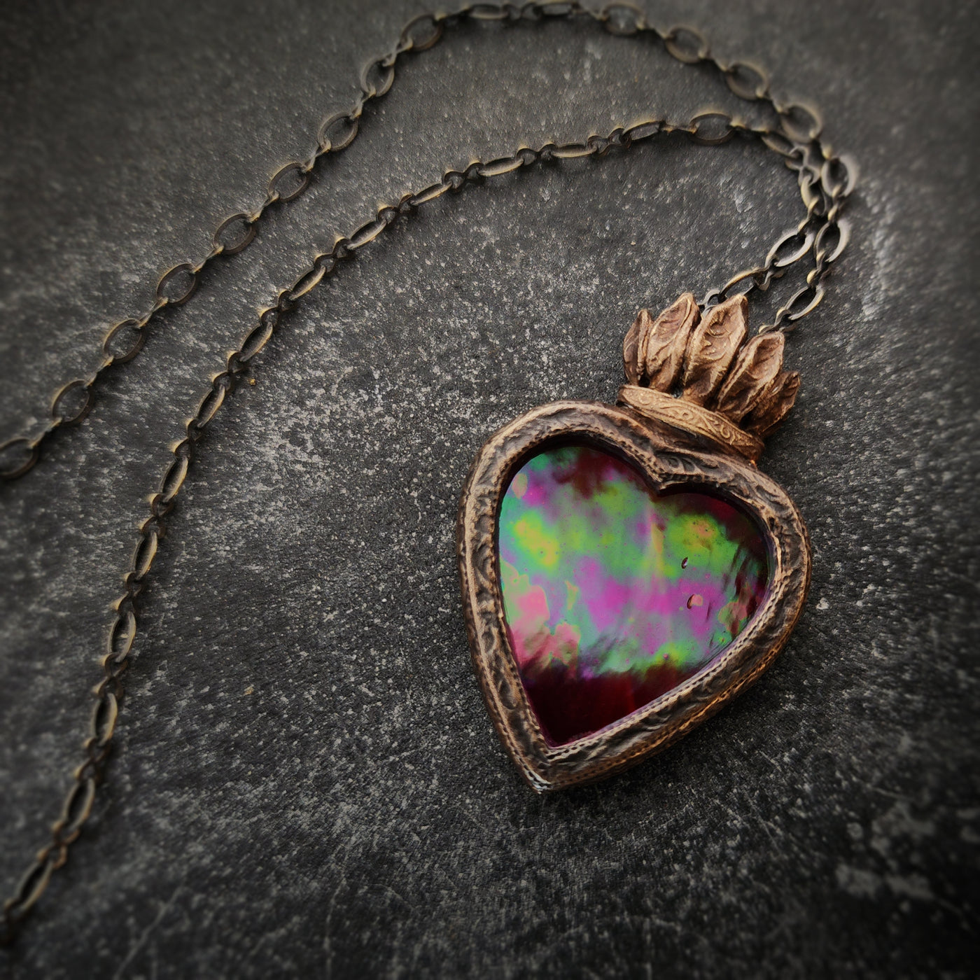 lux vivens - a sacred heart amulet