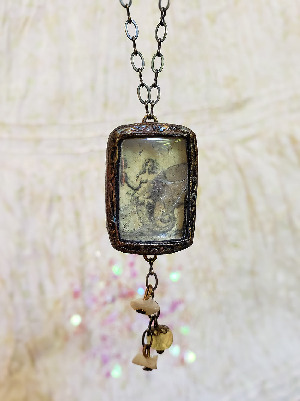 Heraldic Mermaid Pictorial Shrine Amulet