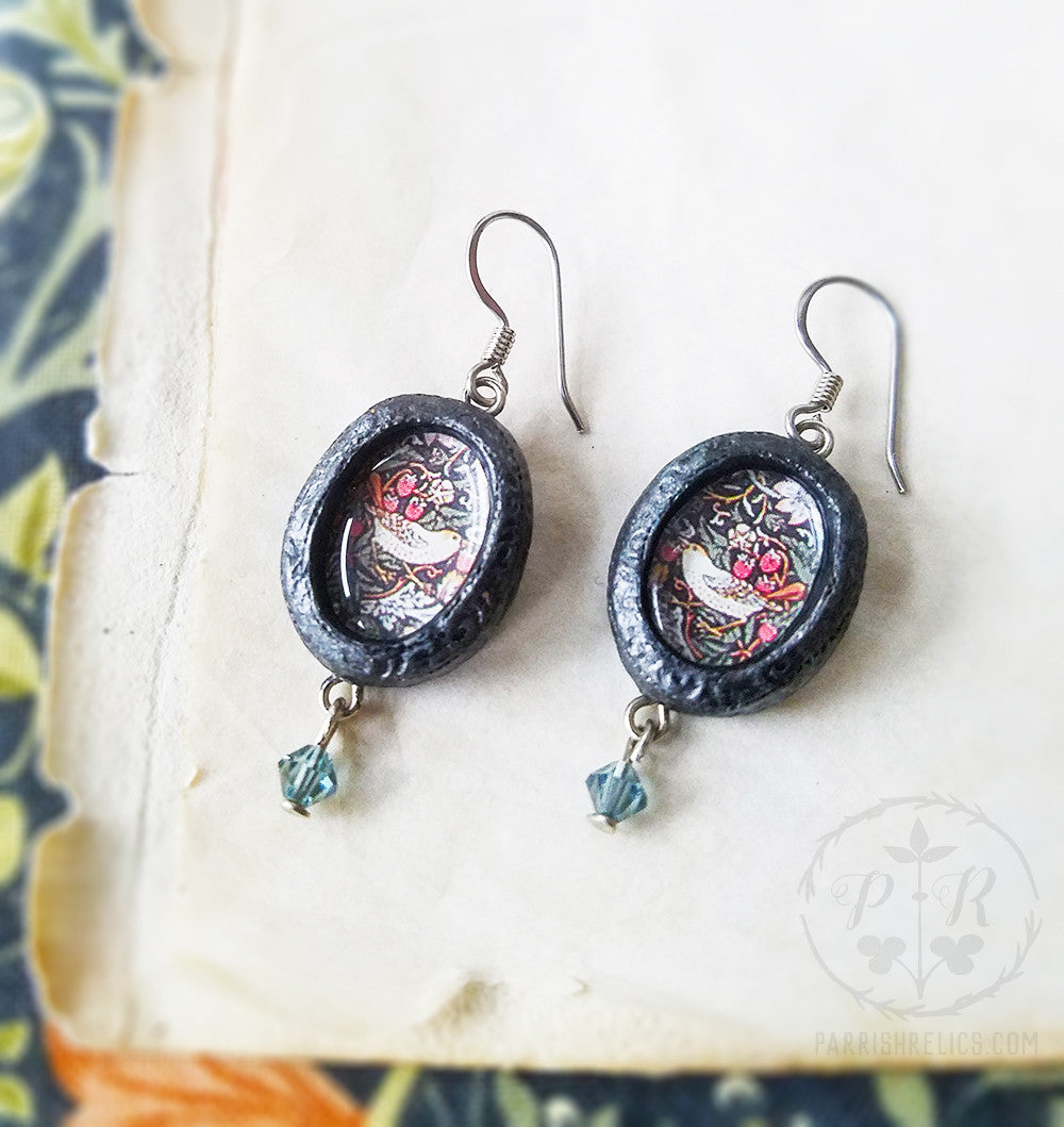 William Morris ~ Strawberry Thief Earrings