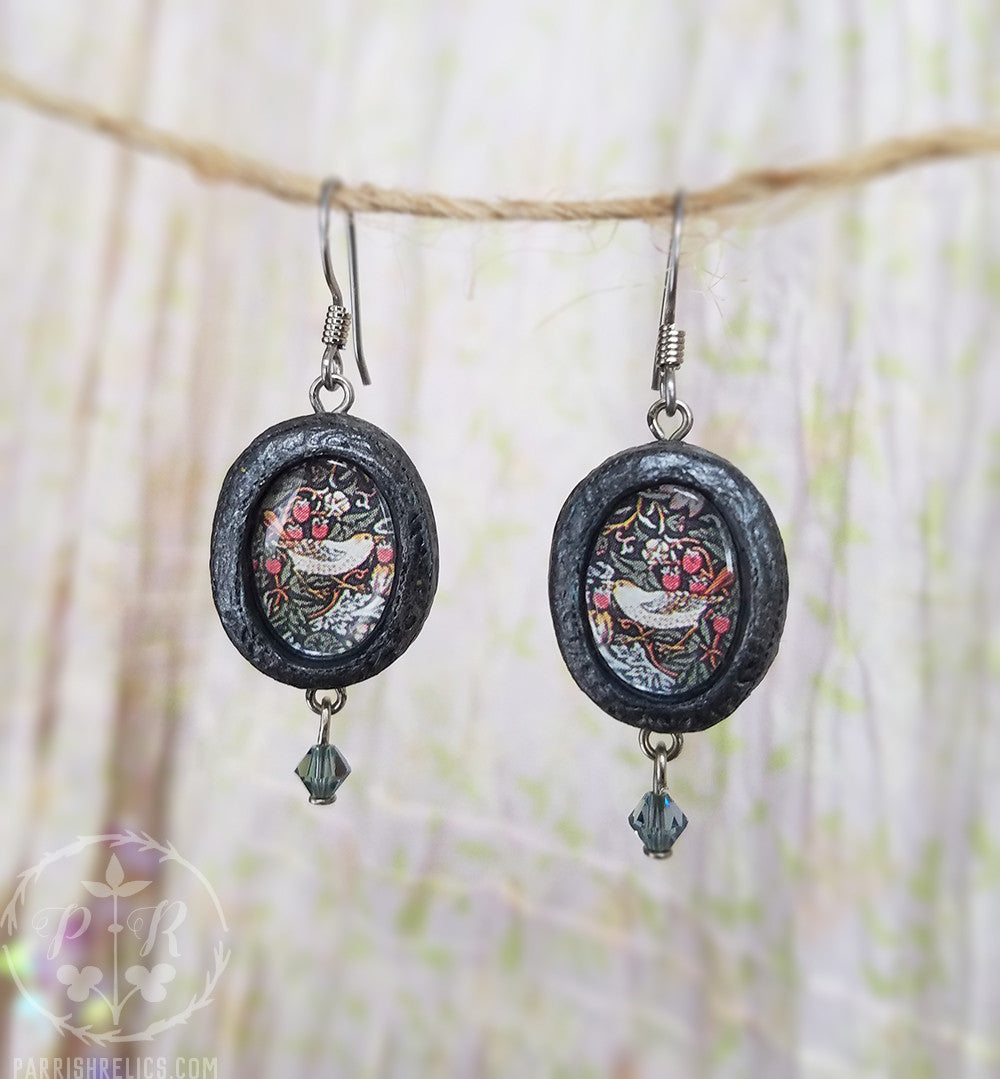 William Morris ~ Strawberry Thief Earrings