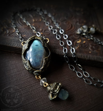 And Niamh calling Away, come away ~ Labradorite Quatrefoil Amulet