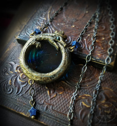 Gaia Ouroboros ~ Stained Glass Amulet