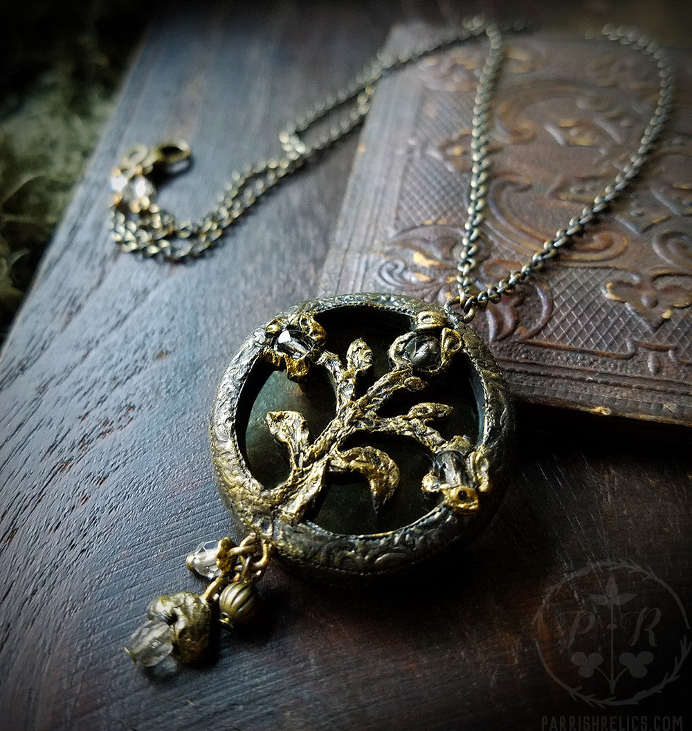 Isolde ~ Stained Glass Floriated Ornament Amulet Necklace