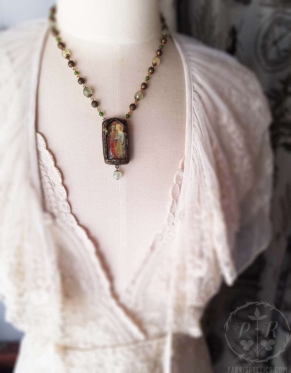 Saint Catherine & Saint Agnes ~ Pictorial Shrine Amulet
