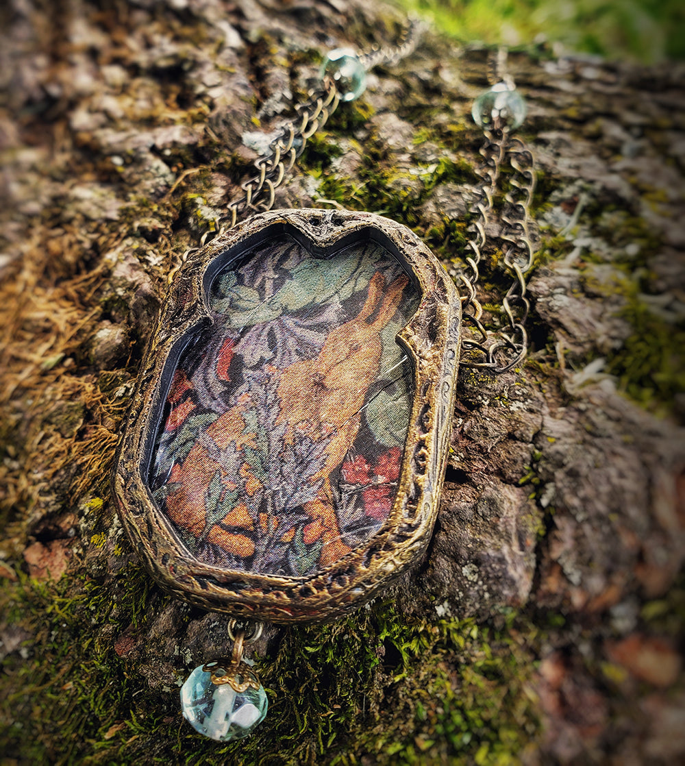 Forest Tapestry Hare Pictorial Shrine Amulet
