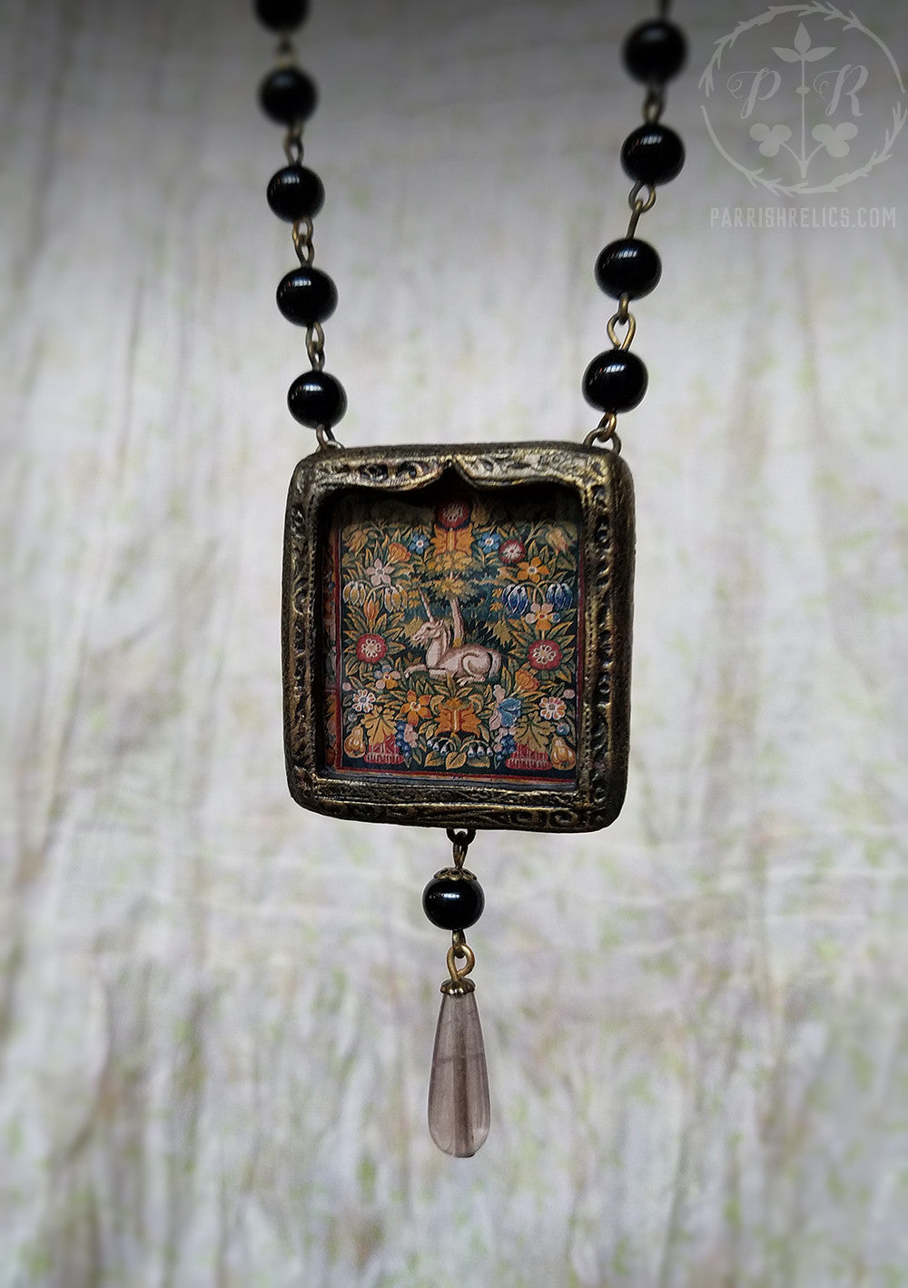 Unicorn Tapestry Pictorial Shrine Amulet