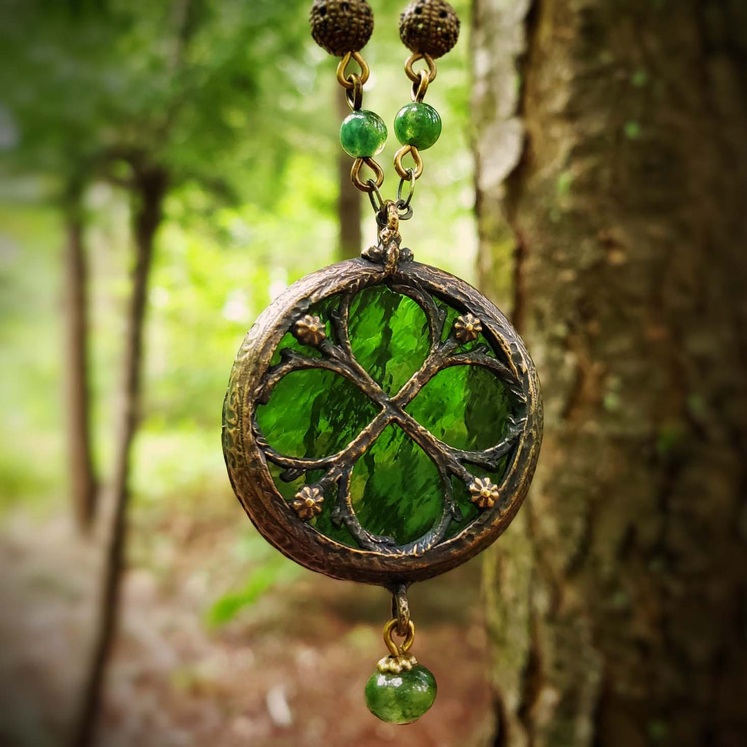 viriditas - floriated clover miracle window amulet
