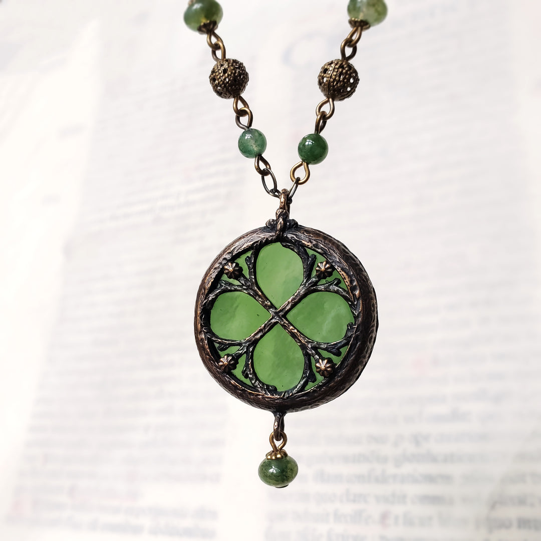 viriditas - floriated clover miracle window amulet